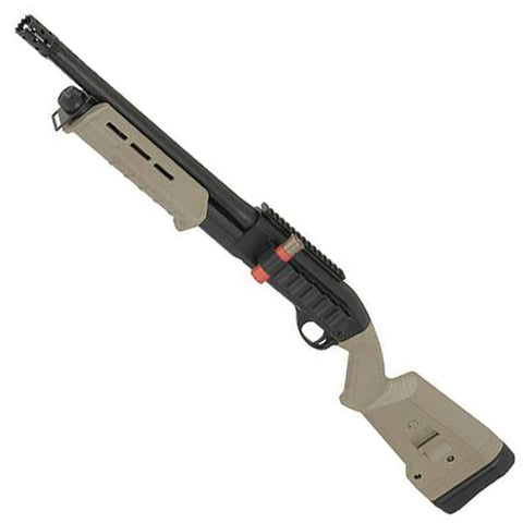 CYMA M870 Short M-Style Fixed Stock Tri-Shot Shotgun - Two Tone
