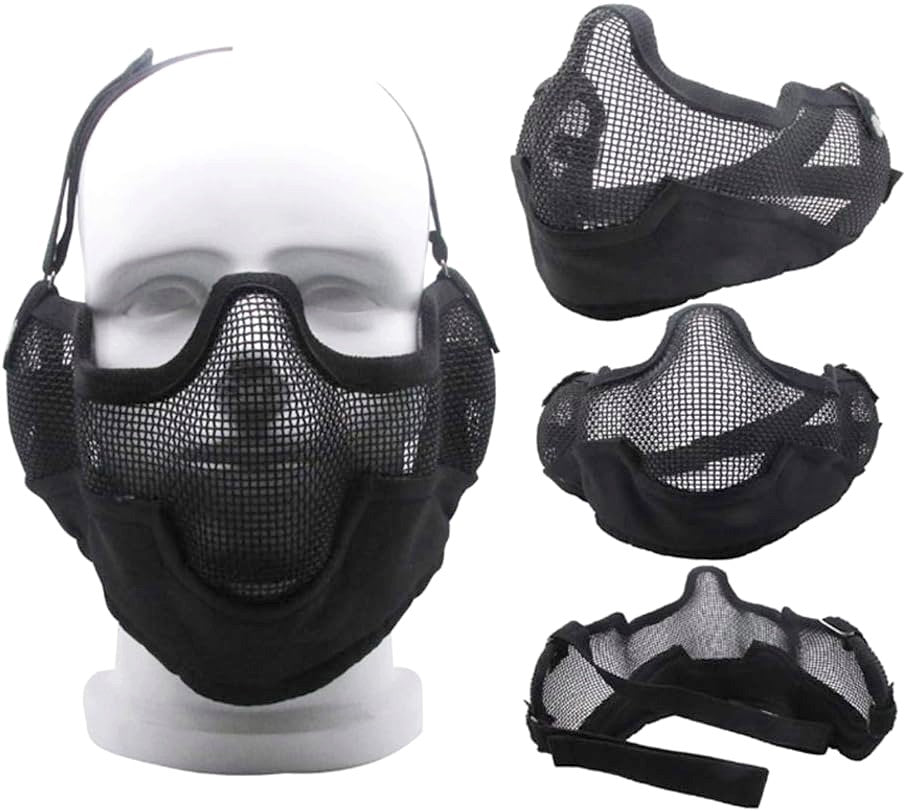 STRIKE V2 Mesh Mask with Ear Covers Black