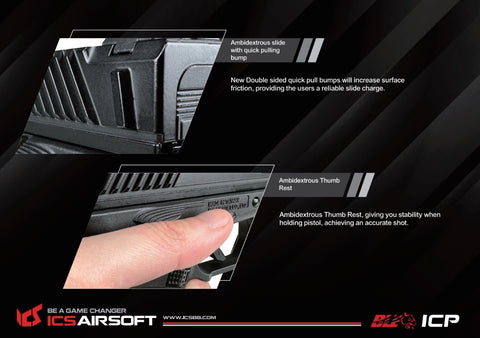 ICS BLE ICP Optics Ready Full Auto GBB Pistol