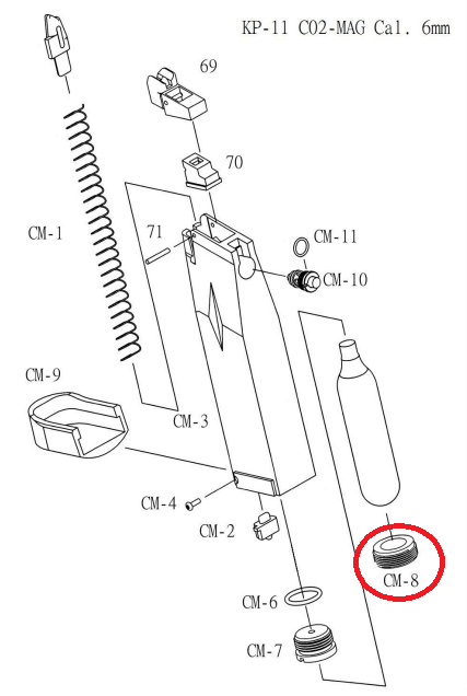 KJ CO2 Magazine Bottom Cap