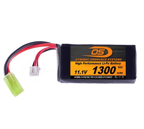 11.1V 1300mA Square LiPO Battery (Honey Badger / PEQ-15)