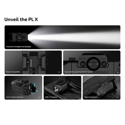 Olight PL X 1200 Lumens Dual Beams Tactical Rail Mounted Light (Rerchargeable)