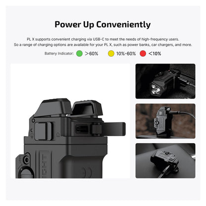 Olight PL X 1200 Lumens Dual Beams Tactical Rail Mounted Light (Rerchargeable)