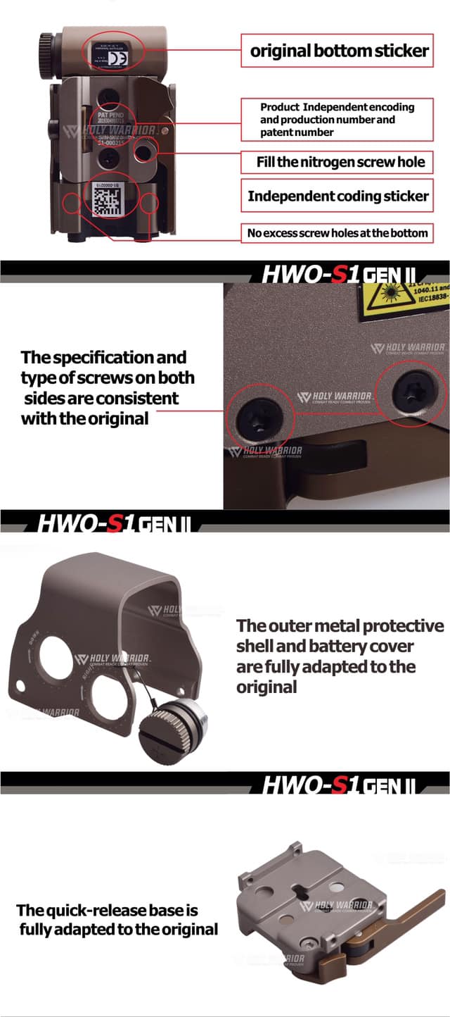Holy Warrior HWO S1  EXPS3 Red Dot Sight
