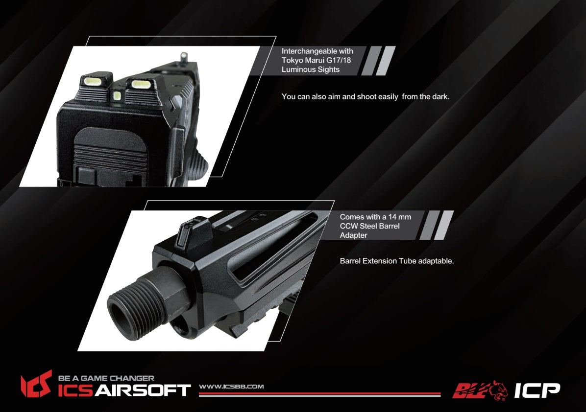 ICS BLE ICP Optics Ready Full Auto GBB Pistol
