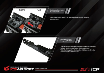 ICS BLE ICP Optics Ready Full Auto GBB Pistol