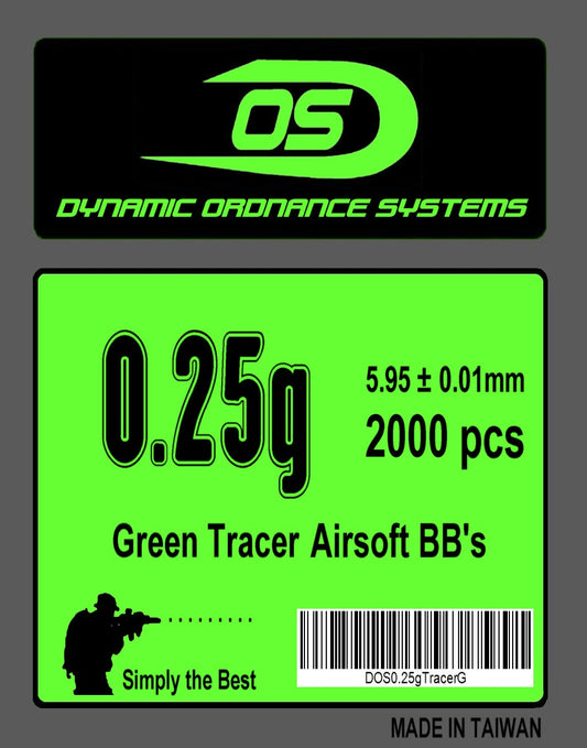 DOS 0.25g Premium Green Tracer BBs (2000rd)