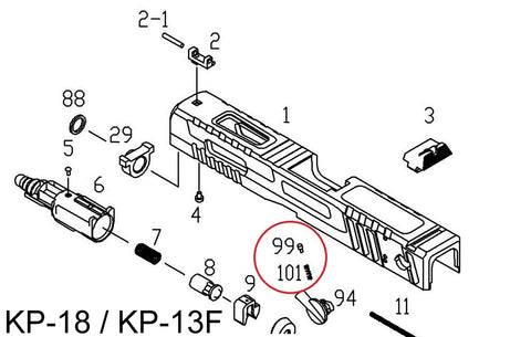 KJ KP-18 (G18) Selector Detent and Spring